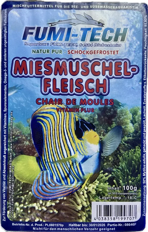 Frostfutter Miesmuscheln gehackt 100g Blister