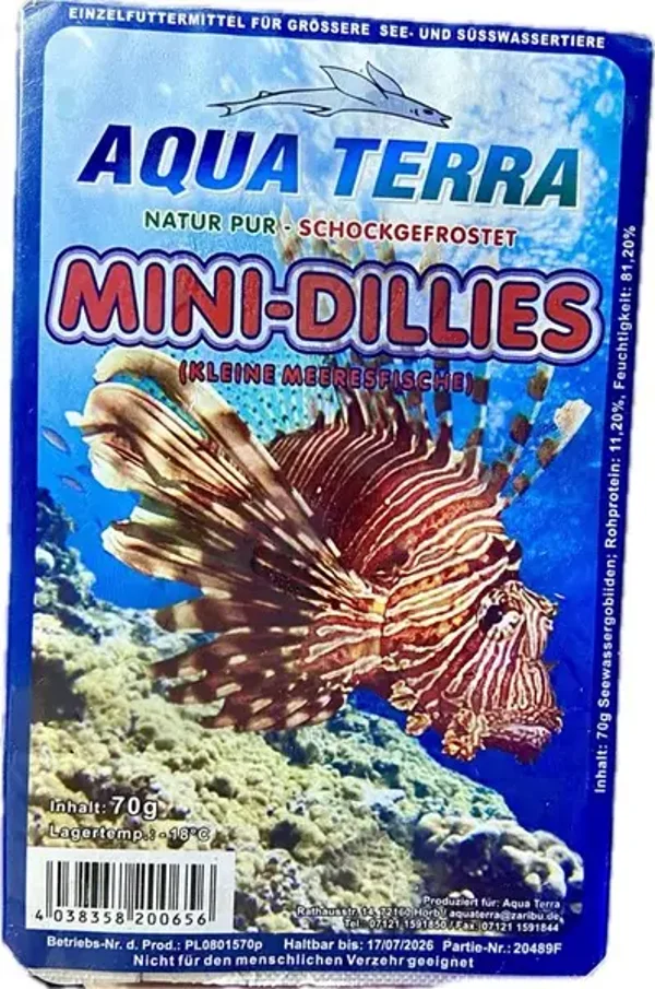 Frostfutter Dillis 70g Beutel (kleine Fische 2-3cm)