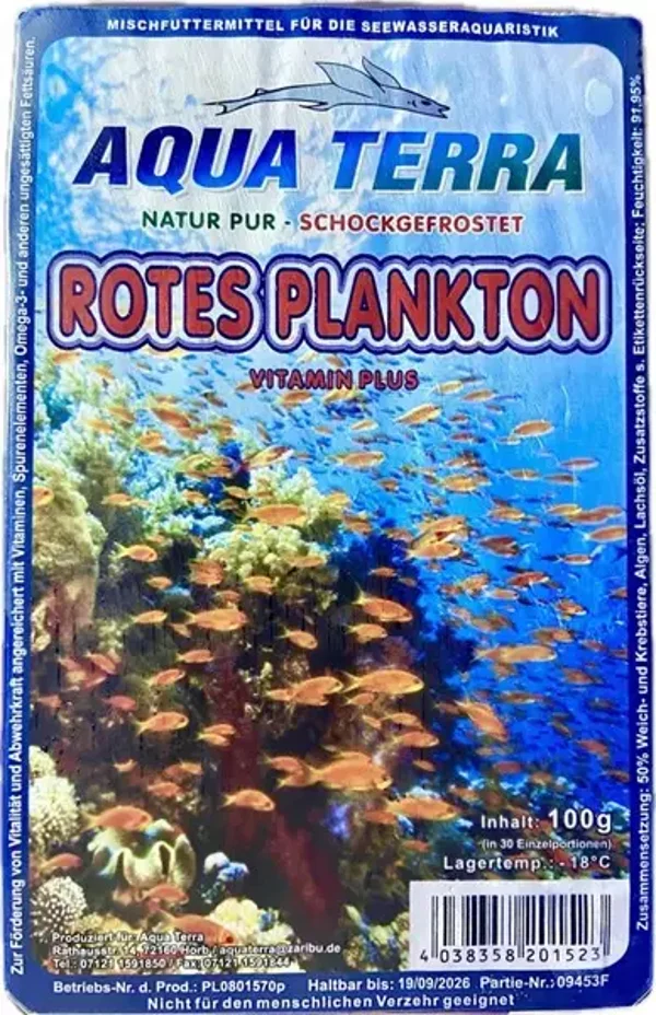 Frostfutter Meeresplankton rot 100g Blister