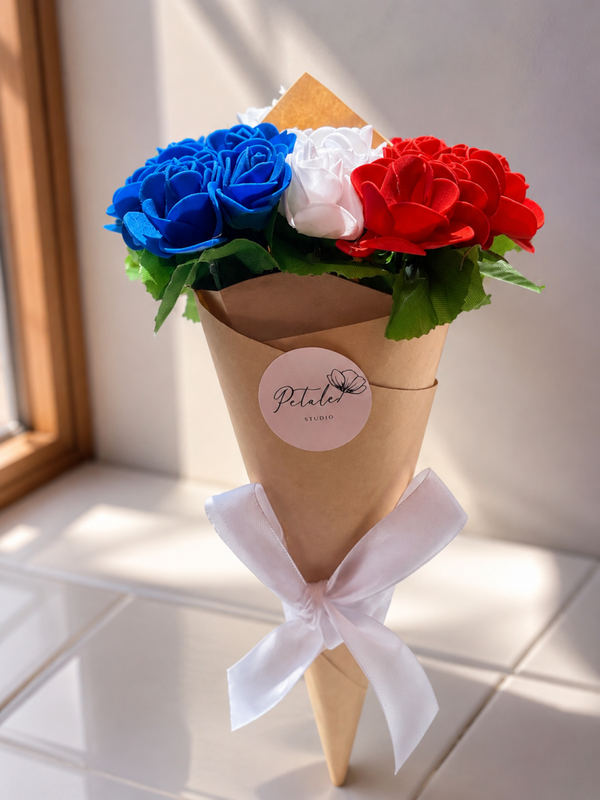 🇫🇷 Bouquet Tricolore – 21 Roses