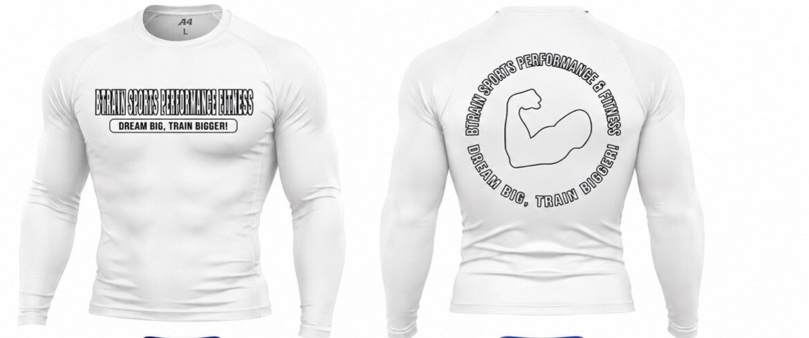 White Long Sleeve Mens Compression