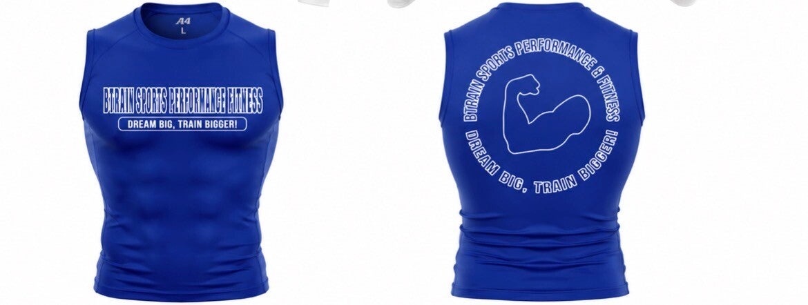 Blue Mens Sleeveless Compression