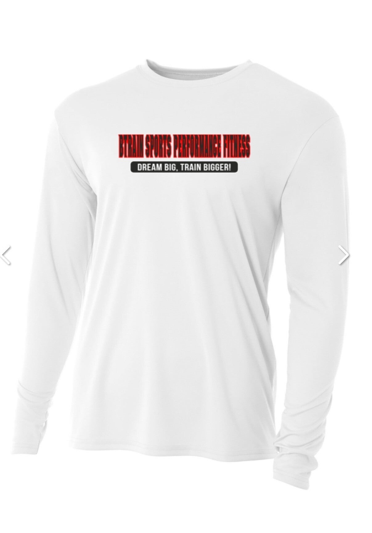 Btrain Sports Performance Training Long Sleeve White Tee