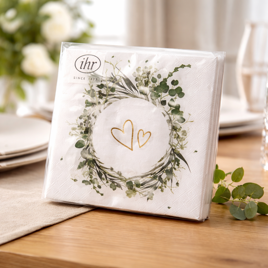 Servietten groß 2 goldene Herzen von Ihr