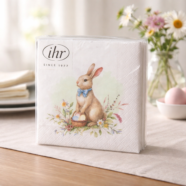 Ihr Servietten klein Osterhase mit Körbchen
