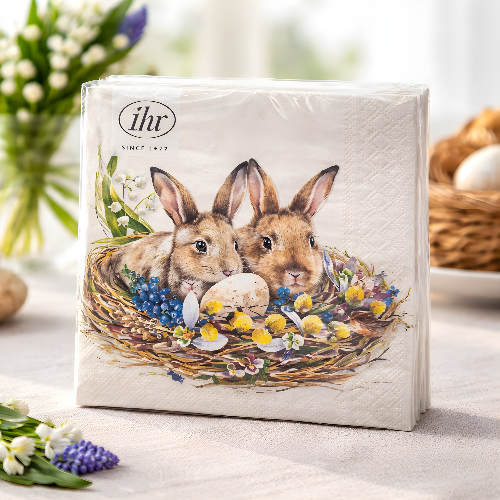 Ihr Servietten groß Osterhasen im Nest
