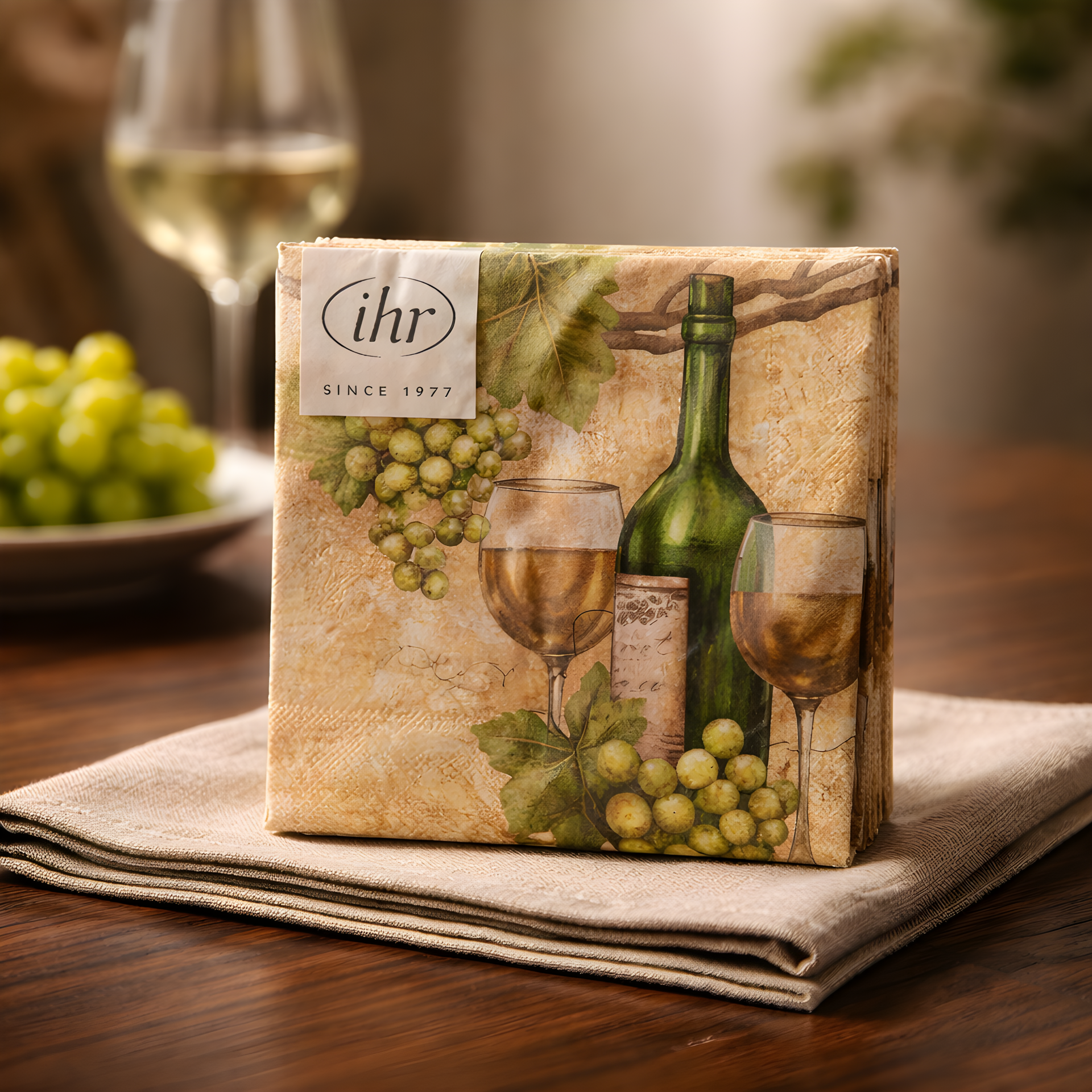 Servietten klein Wein mit Glas von Ihr