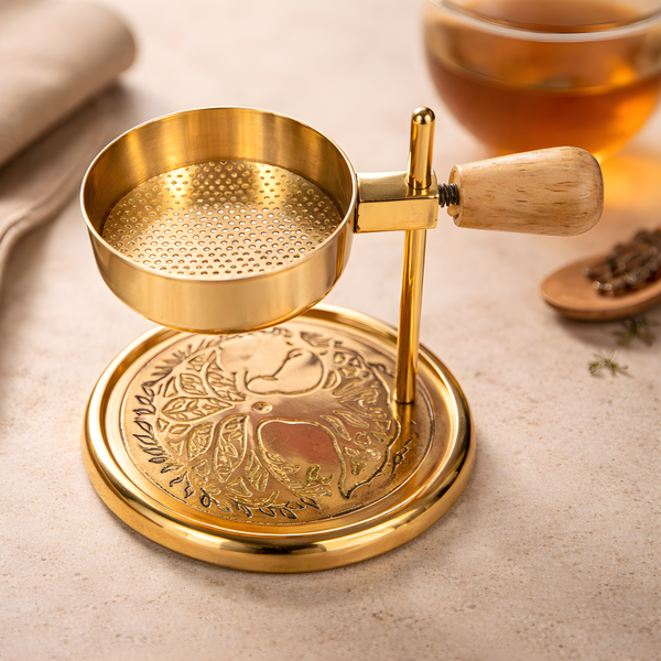 Räucherstövchen mit Lebensbaum gold 32736