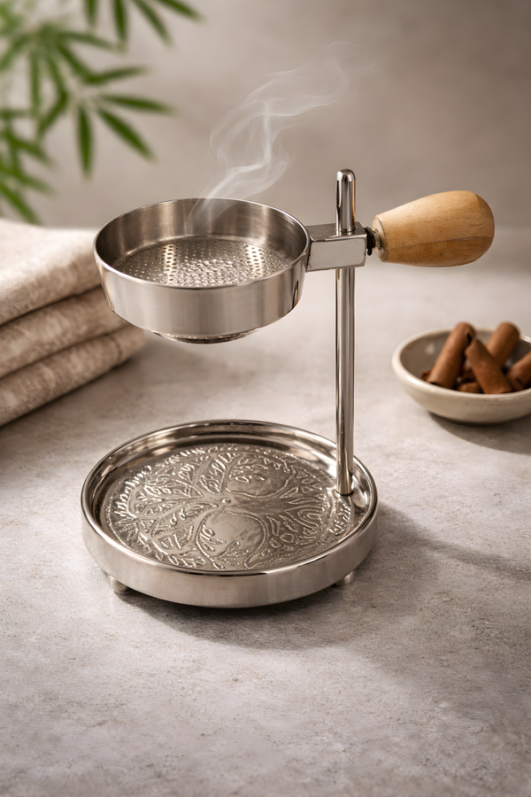 Räucherstövchen mit Lebensbaum silber 32736