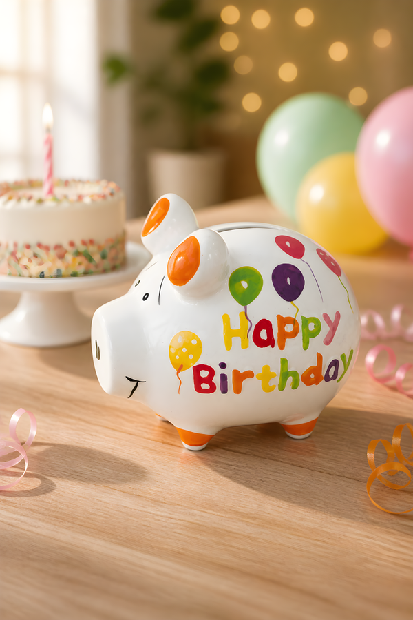 Sparschwein Happy Birthday