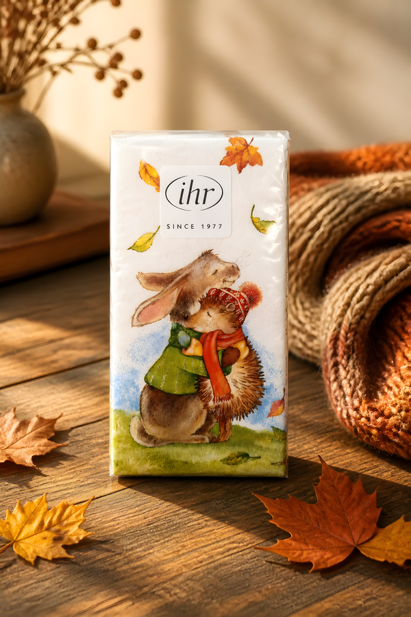 Taschentuch Igel mit Hase von Ihr