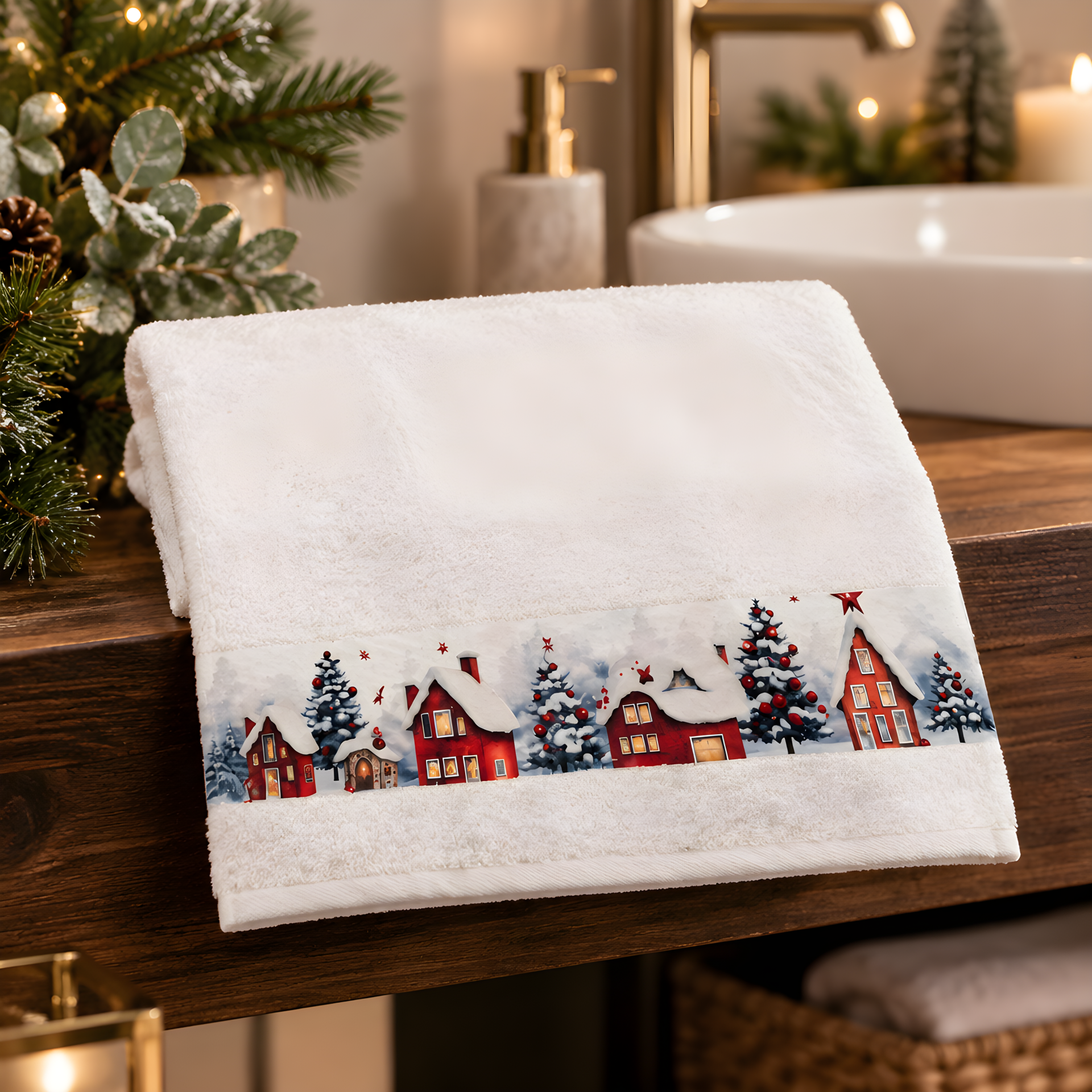 Frottiertuch Xmas weiß 2341