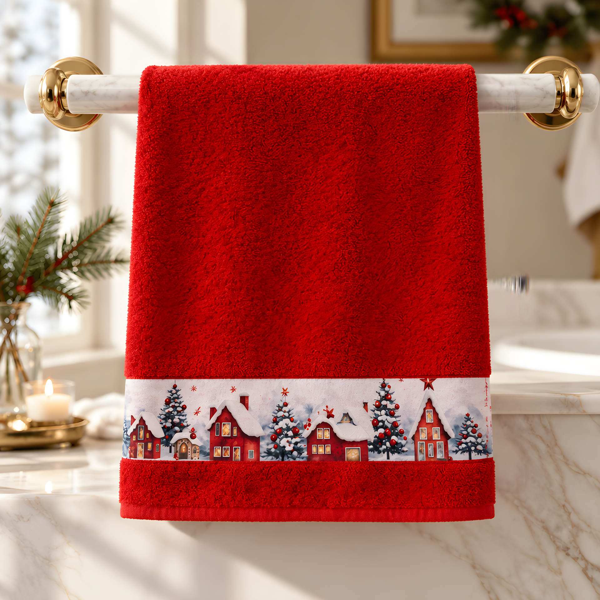 Frottiertuch Xmas rot 2341