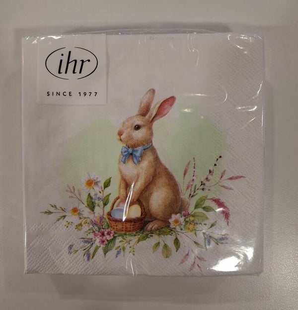 Ihr Servietten klein Osterhase mit Körbchen