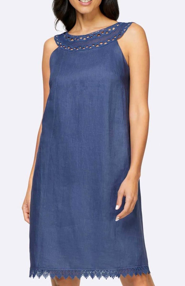 Leinenkleid blau 9061