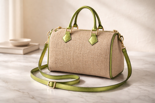 Tasche mit Echt Leder Griffe