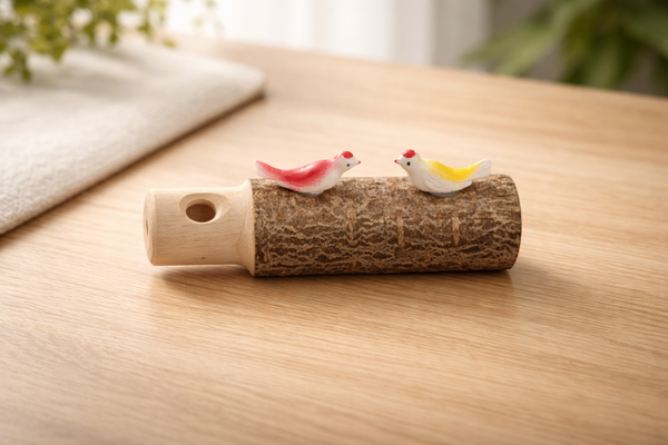 Kuckuckspfeiferl mit 2 Vogerl gelb und rot