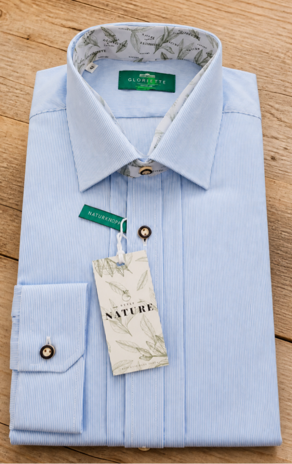 Hemd hellblau gestreift 8815