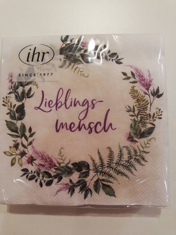Servietten Lieblingsmensch klein von Ihr