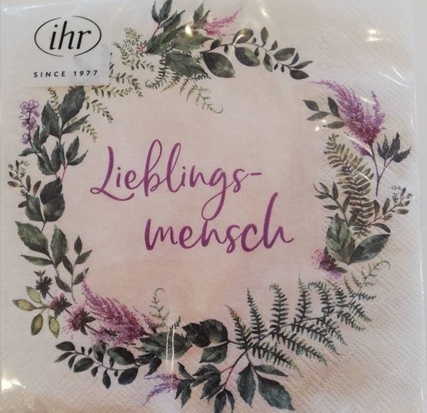 Servietten groß Lieblingsmensch von Ihr