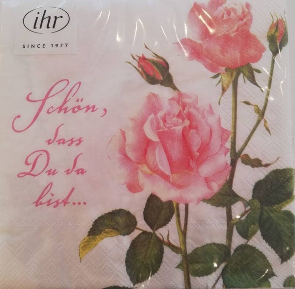 Servietten groß Rosen (schön das du da bist) von Ihr