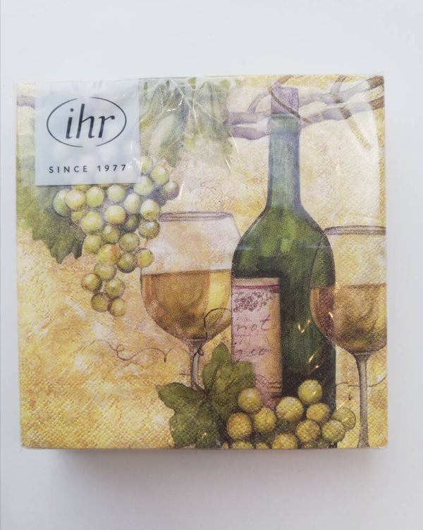 Servietten klein Wein mit Glas von Ihr