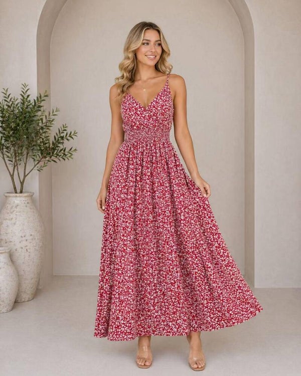 Sommerkleid 3818 rot-weiß