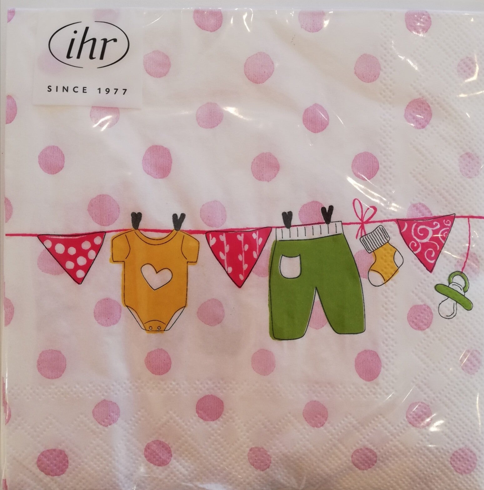 Servietten groß Baby rosa von Ihr