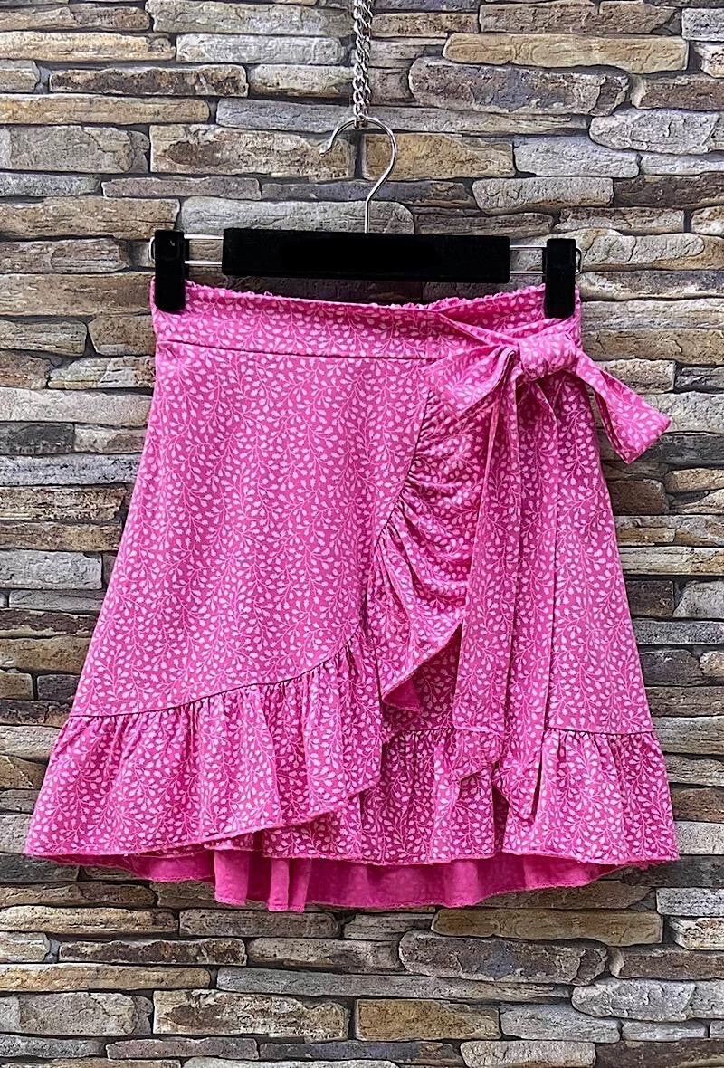 Rock mit Rüschen pink 21078