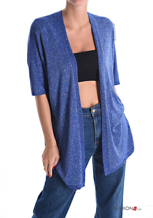 Lurex Strickjacke blau 522300
