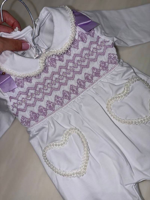 Lilac And Pearl Babygrow