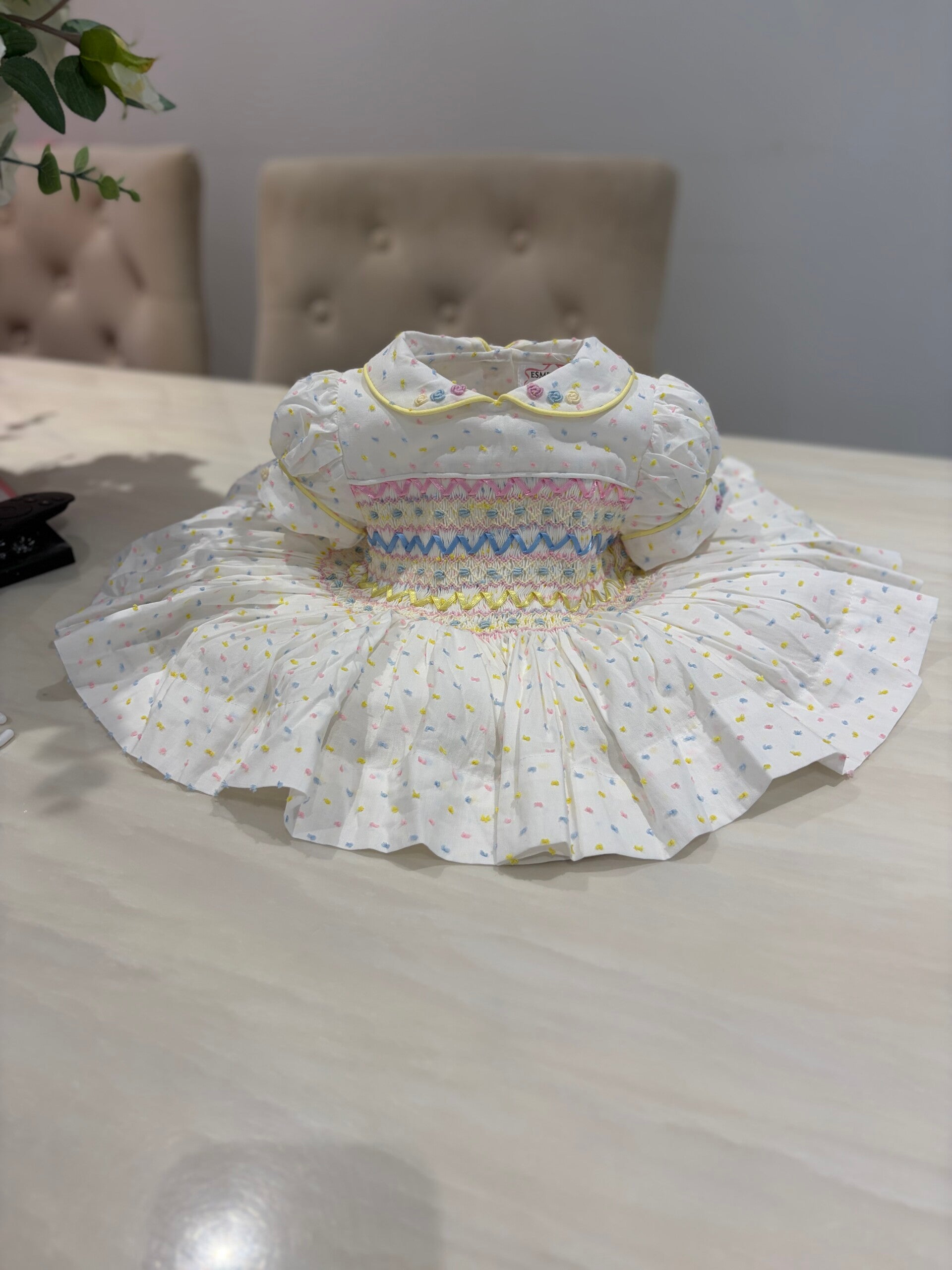 Pastel Swiss Dot Smock