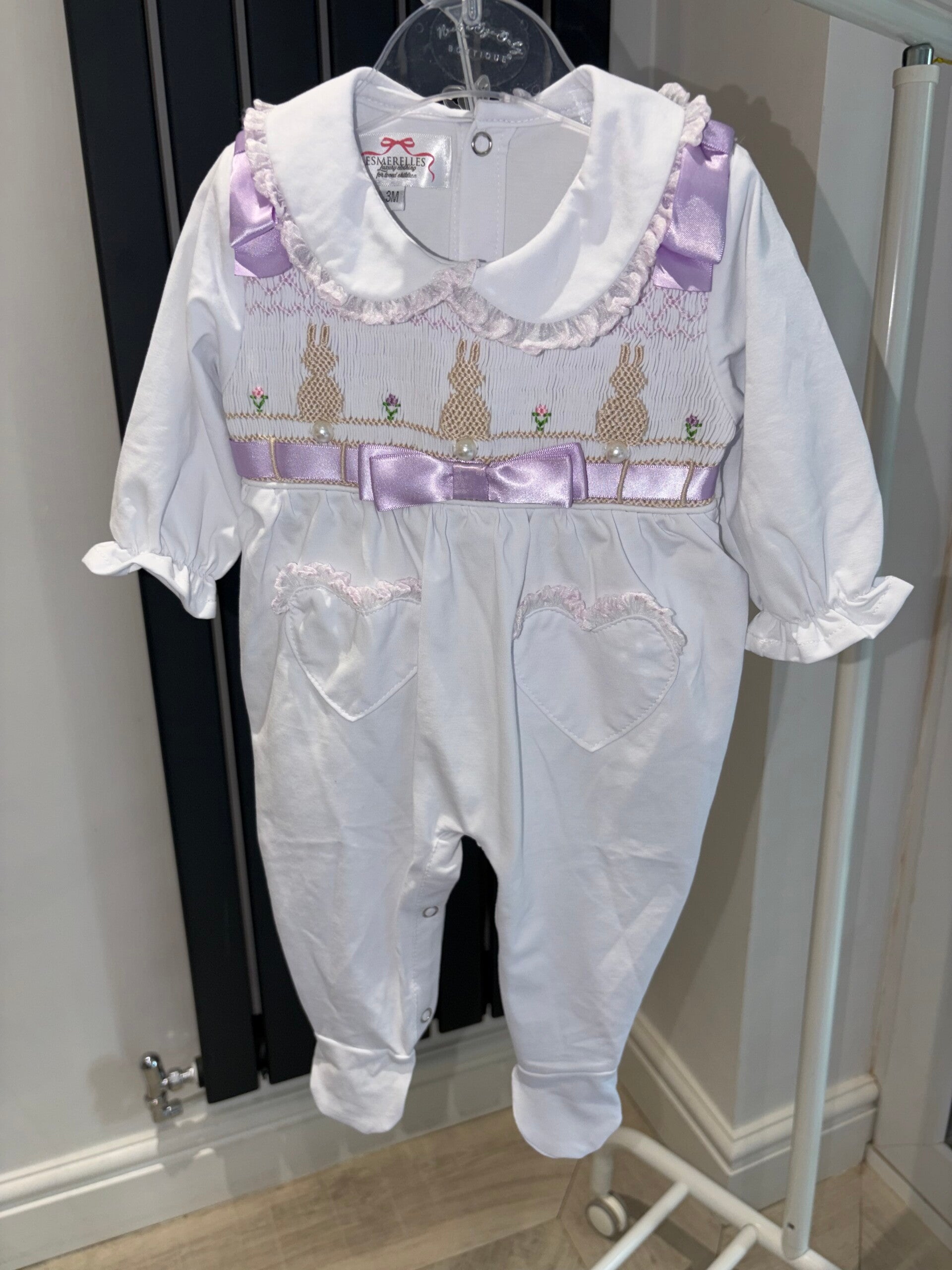 Lilac Bunny Babygrow