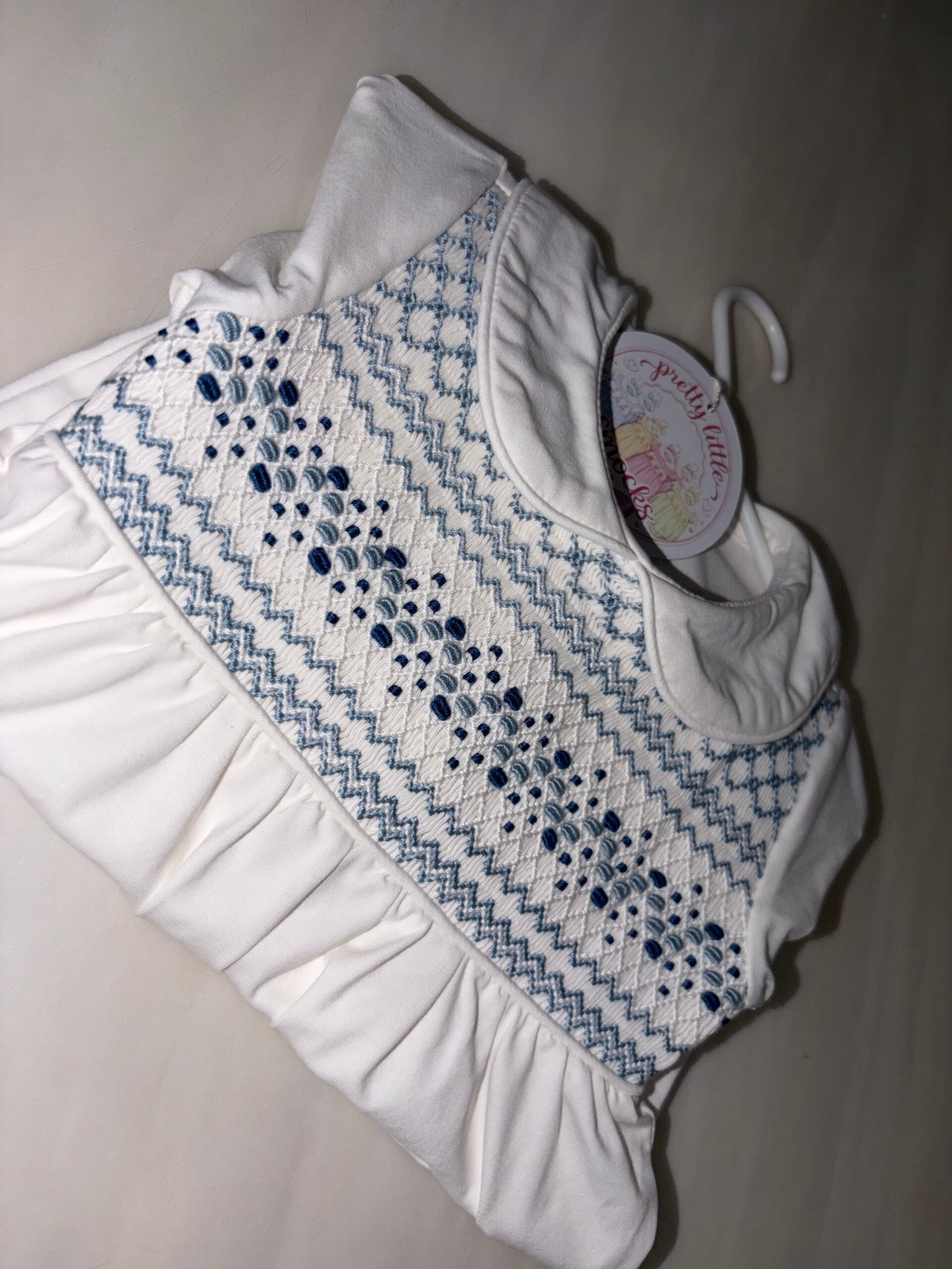 Boys white&Blue Babygrow