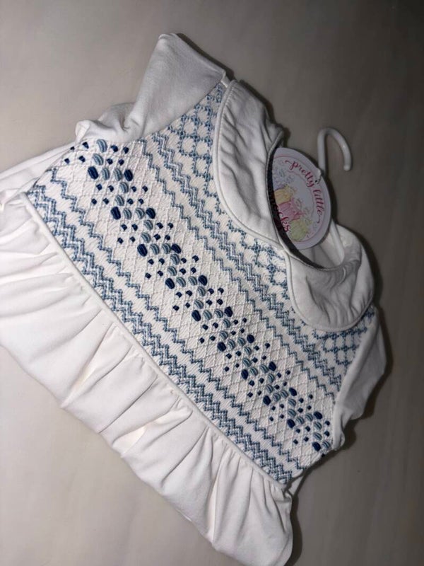 Boys white&Blue Babygrow