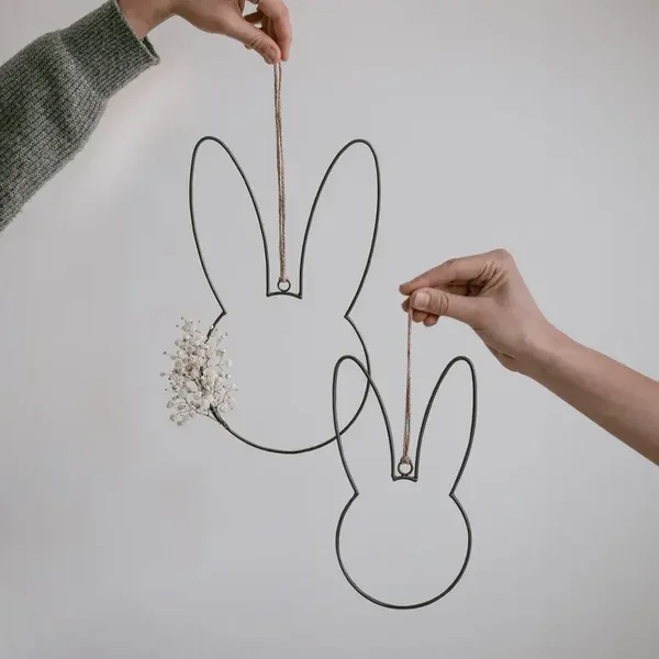 Couronne en métal lapin lot de 2