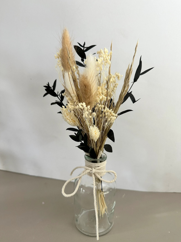 petit bouquet de fleurs séchées avec vase | Décoration de mariage | Décoration de table | Cadeau | Mini bouquet de fleurs séchées |