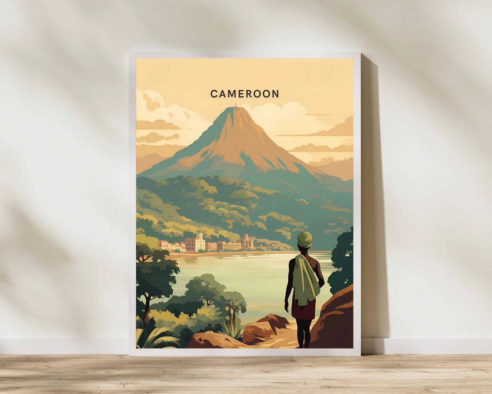Affiche imprimée de voyage au Cameroun