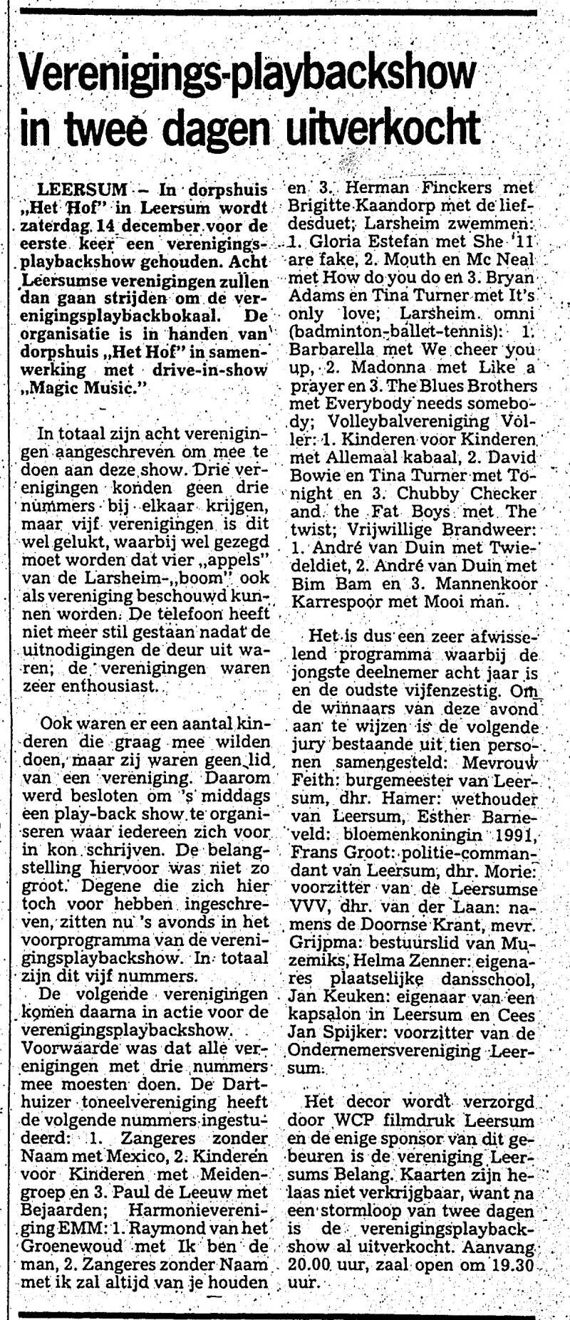 De Kaap 12 dec 1991
