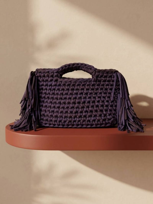 Fenna Crochet Brown/Purple