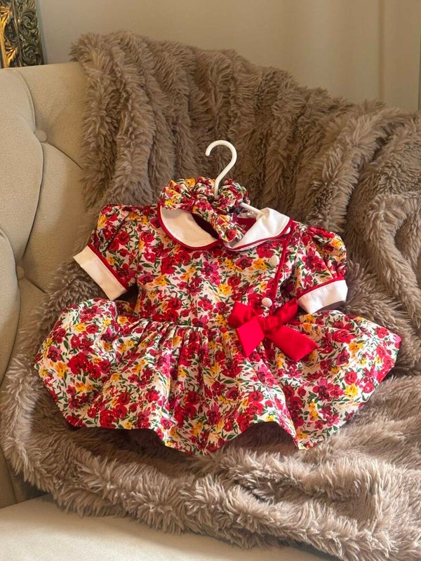 Red flower dress