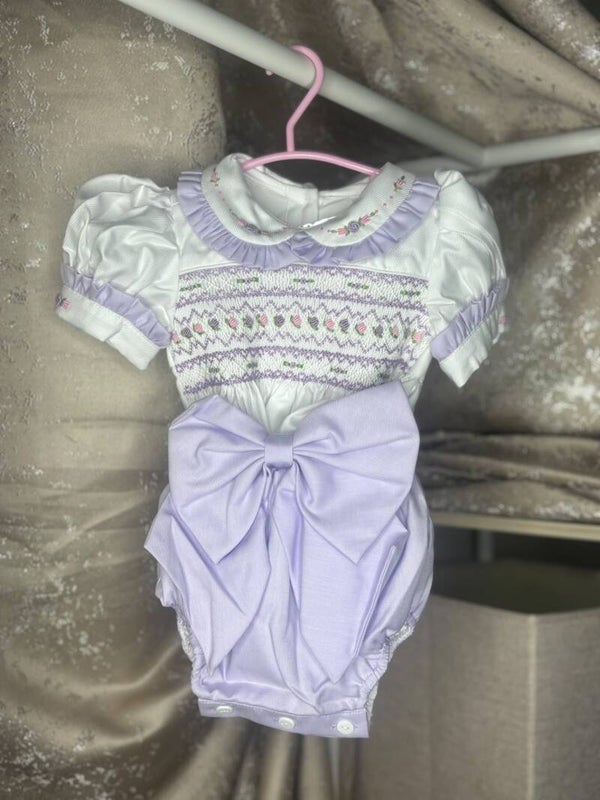 Lilac smocked romper