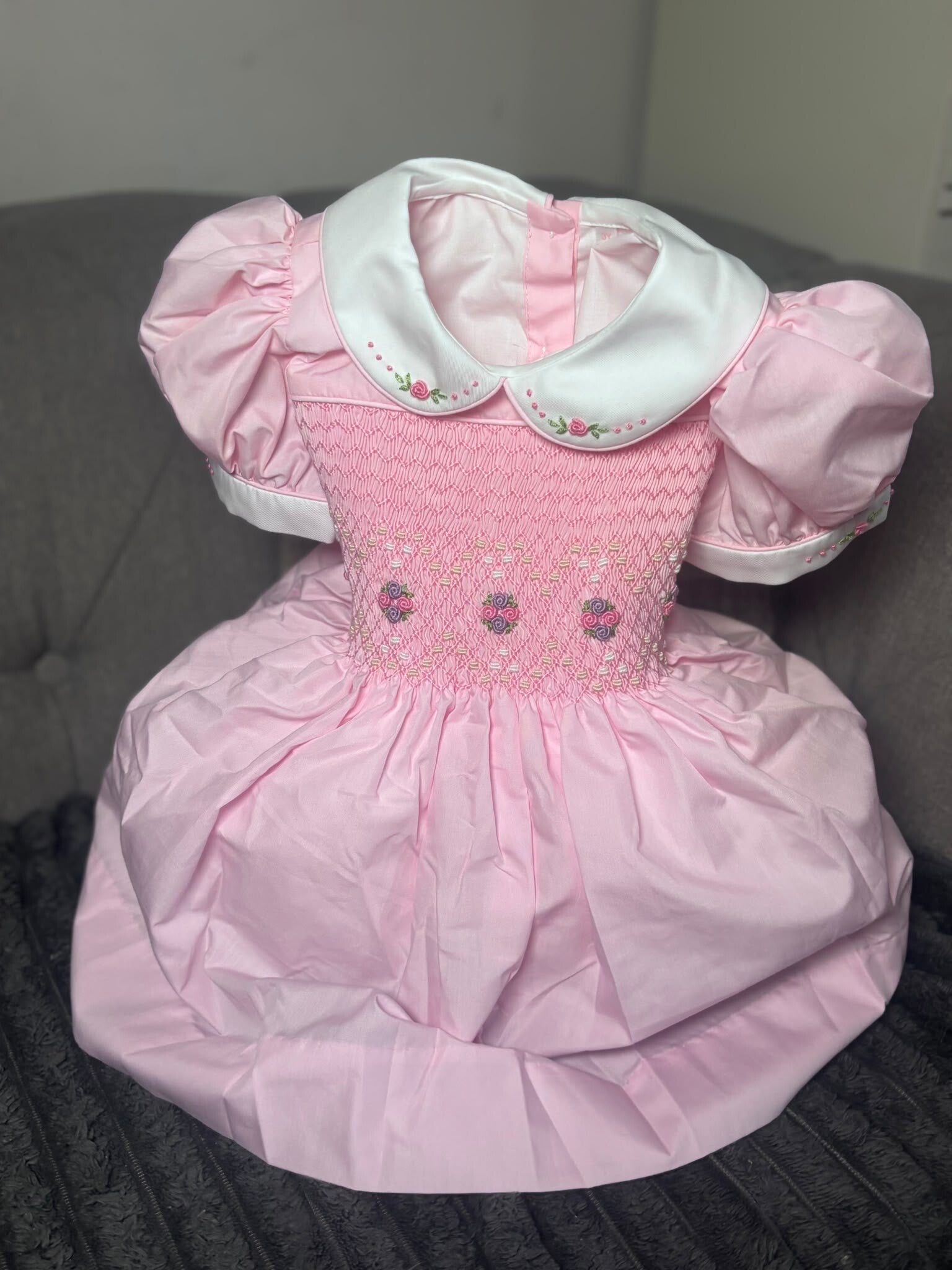 Pink and lilac smocking dress
