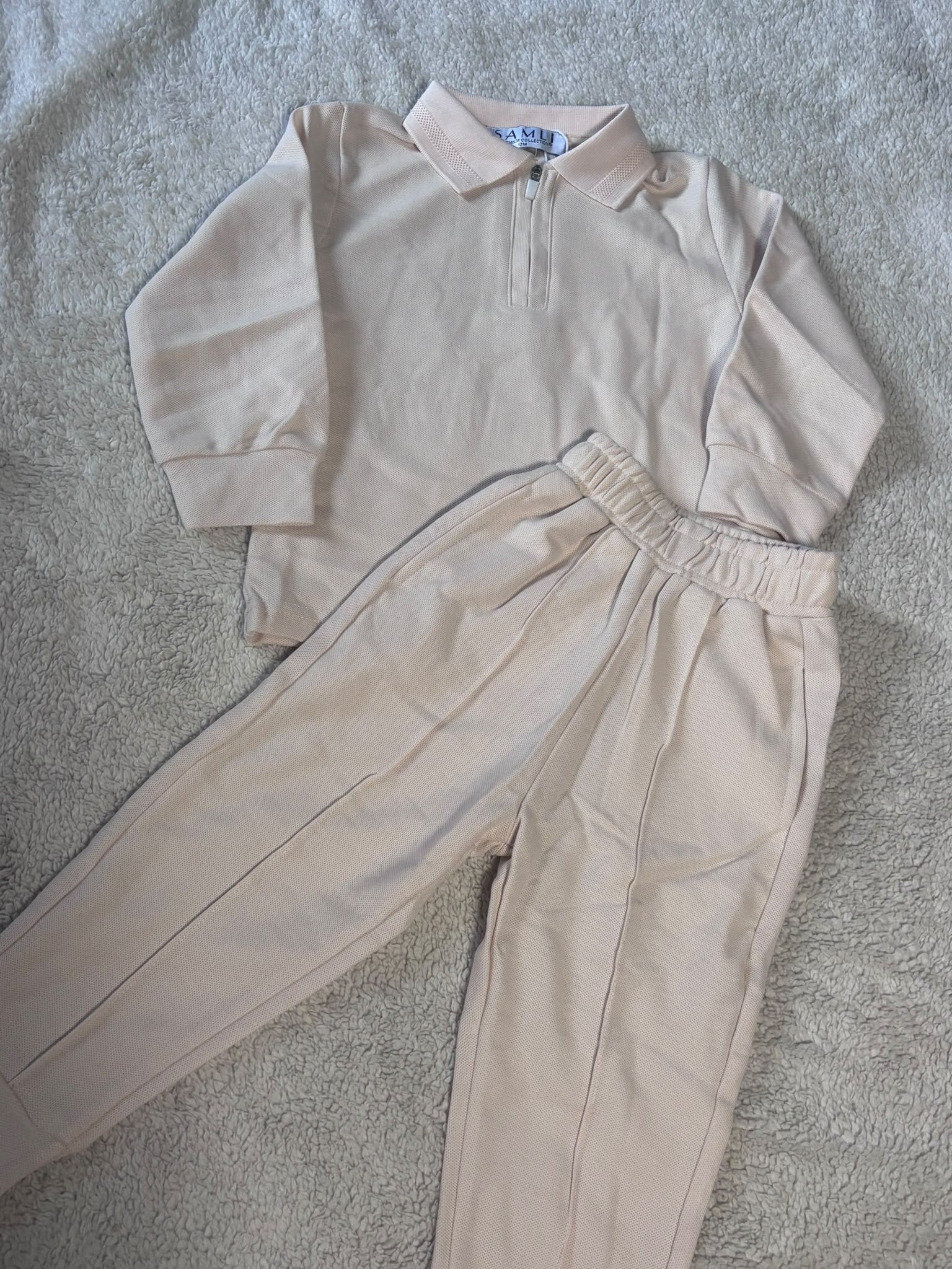 Beige boys smart tracksuit