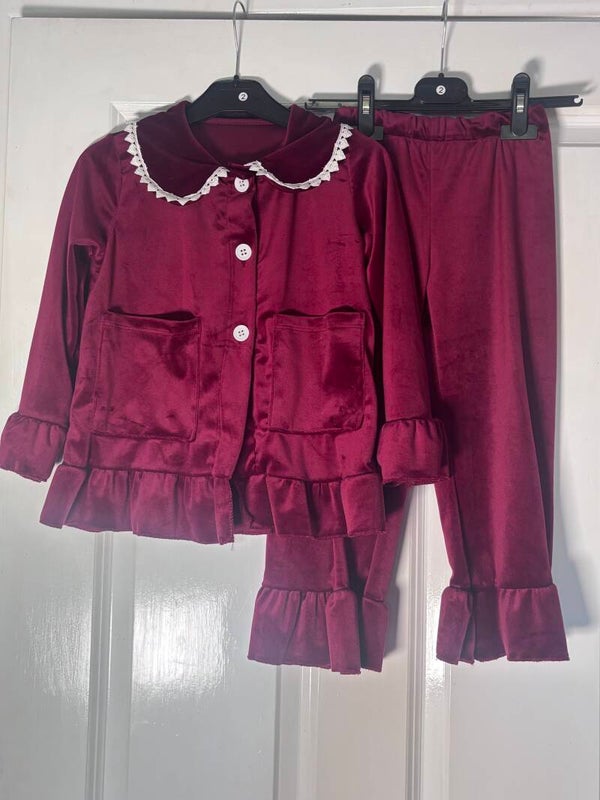Burgundy soft feel pyjamas