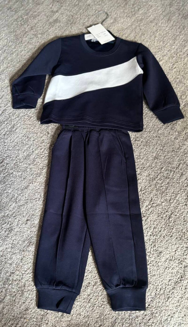 Navy and white boys tracksuit