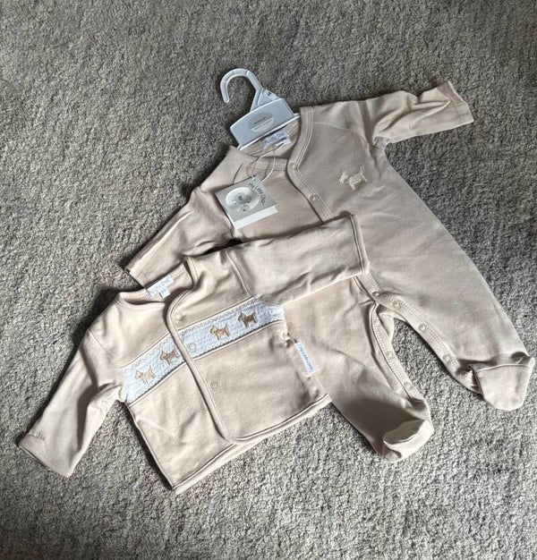 Sleepsuit and matching cardigan