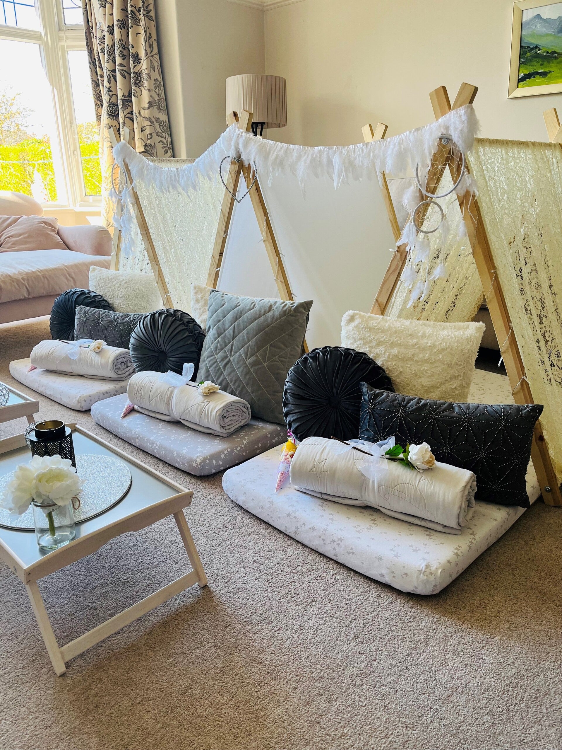 Elegance Wigwams Teepee sleepover parties in Manchester Cheshire Stockport High Peak Derbyshire