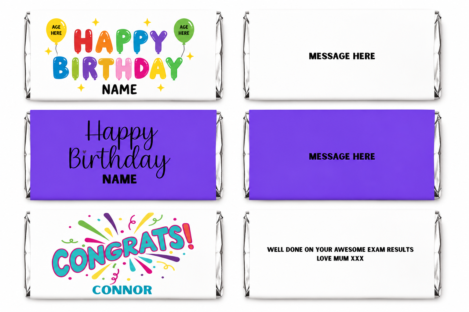 Personalised Chocolate Bars