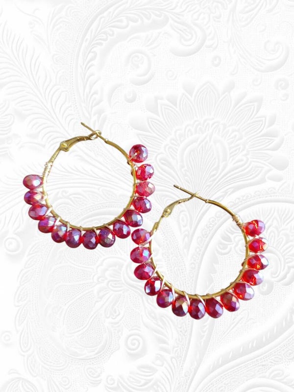 Boucles d’oreilles Créola rouge